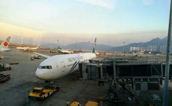 Unser Flieger nach Neuseeland