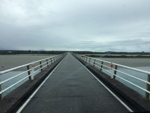 one lane bridge über den Haast River