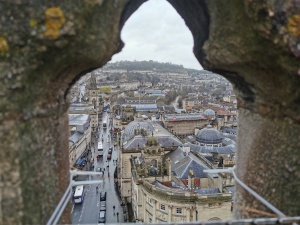 Blick vom Dach der Abtei von Bath